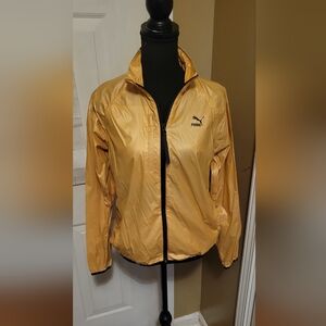 Women's Puma Wind Runner Gold Full Zip Jacket, Size Small